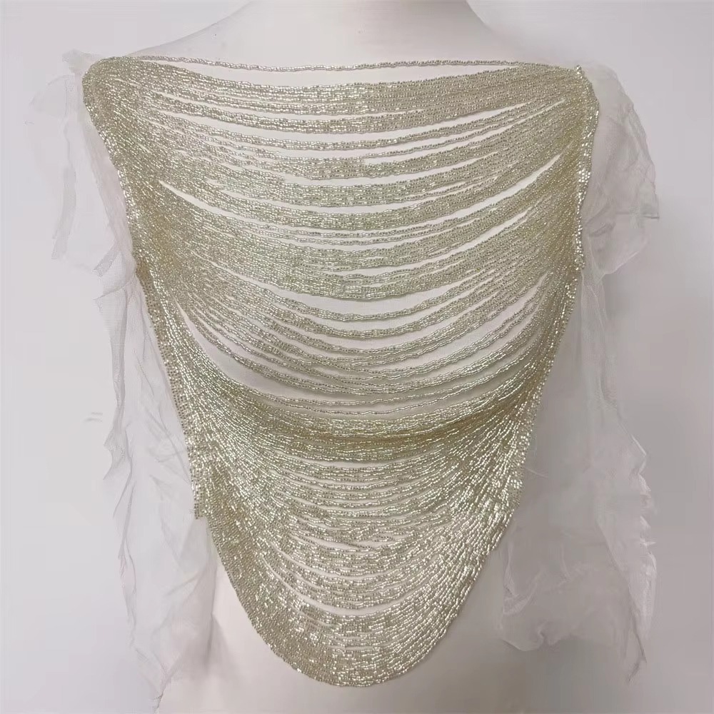 Beaded Trim Fringe - Изысканная многослойная аппликация с бахромой и