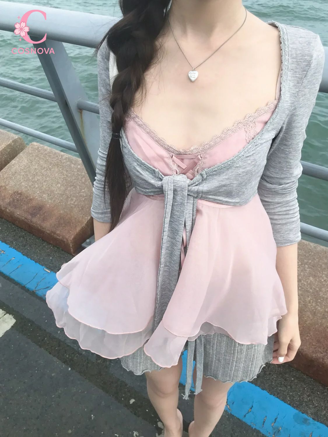 Lace Ribbon Trim - Корейский летний комплект из трех предметов